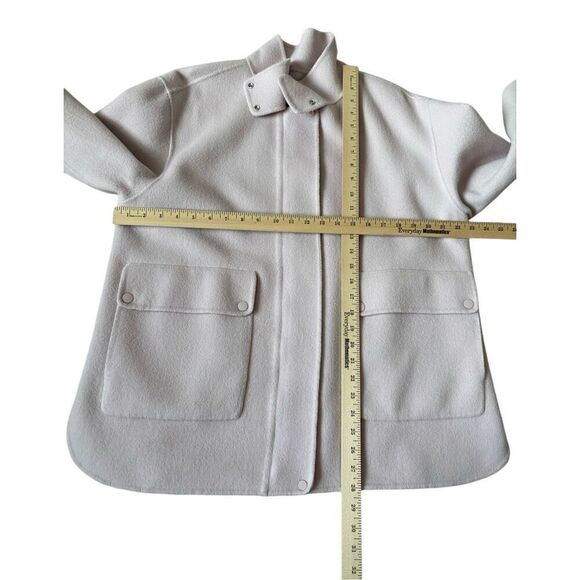 Theory Wool Cashmere Utility Coat Jacket Rosewood Pink Size L - Picture 6 of 16